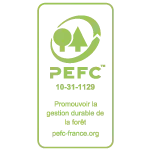 Logo de certification PEFC pour la gestion durable des forets